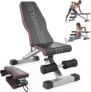 YOLEO Klappbare Hantelbank Multifunktion Training Fitness Bank Bauchtrainer Schrägbank mit 7-Fach Verstellbarer Rückenlehne/4-Fach verstellbarer Sitzkissen,Anregung Belastung 300kg,Sit Up Bank - Produktbild