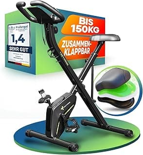 Neu Tretmann Hometrainer fahrrad Klappbar Set-extra bequem & leise- [RelaxFoam] bis 150KG Belastbar Ergometer, Heimtrainer fahrrad, Ergometer Heimtrainer Senioren, Fitnessbikes - Amazon Angebot