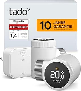 tado Smartes Heizkörperthermostat X – Starter Kit mit Bridge X, Heizungssteuerung per App und Smart Speaker (Alexa, Siri, Google Assistant), Energie sparen, DIY Installation - Produktbild