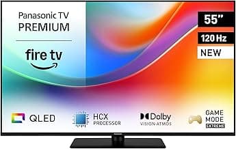 Panasonic Premium TV-55W85BEZ, W85B Serie, 55 Zoll, 4K Ultra HD QLED Smart TV, 2025, 120 Hz, Fire TV, Dolby Vision & Atmos, Game Mode Extreme, Alexa Sprachsteuerung, Apple Support, Bluetooth, Schwarz - Günstig online kaufen