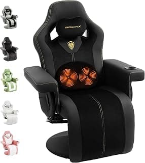 Dowinx Relaxsessel Gaming Sessel mit Shiatsu Massagefunktion, Fernsehsessel mit Liegefunktion 90°–135° und Fußstütze, 360° drehbarer Gaming Stuhl ohne Rollen, Getränkehalter, Seitentaschen, Schwarz - Günstig online kaufen