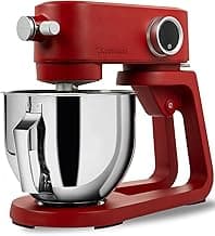 5L Vollmetall-Küchenmaschine,Pizzateig Knetmaschine,Teigmaschine mit leisem Kupfer-DC-Motor, 4 Edelstahl-Aufsätzen ohne Beschichtung und universellem Multifunktionsanschluss - Produktbild