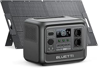 BLUETTI Solar Generator Elite 100 V2 (2025 Neu) mit 100W Solarpanel, 1024Wh Tragbare Power Station mit 2 1800W AC Ausgängen, 35% kleiner, Ideal für Camping, Notfälle, Backup - Top Deal