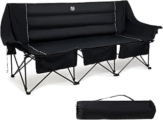 TIMBER RIDGE Campingstuhl Faltbar 2 Personen Übergroße Breite 160cm Camping Sofa XXL 320KG Klappstuhl Camping 2 Sitzer mit Großvolumige Seitentaschen Hohe Lehne für Outdoor Garten Balkon Indoor - Stark reduziert