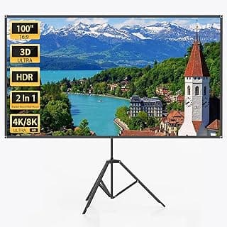 WASJOYE Beamer Leinwand Stativ, 100Zoll Tragbarer Projektionsleinwand Außenbereich Innenbereich, 1.2 Gewinn Gewebter Beamer, 16:9 Film PVC -Bildschirm mit Tragetasche für Filmabend (Grauer Bildschirm) - Günstig online kaufen
