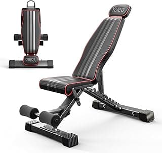 YOLEO Klappbare Hantelbank Multifunktion, Multifunktionale Hantelbank Set mit Ständern für zuhause, Bankdrücken Bank, Verstellbare Hantelbank mit Ablage, Bauchbank mit Gewicht und Beincurl - Stark reduziert