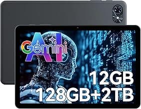 T80 Android Tablet 10 Zoll - 12GB RAM+128GB ROM(TF 2TB) Tablet PC für Senioren/Kinder/Schüler, 6000mAh, Widevine L1, Gemini AI, Unisoc T310, 5G WiFi, Bluetooth 5.0 - Produktbild