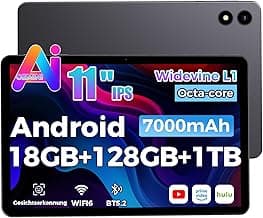 2026 Neuestes Tablet 11 Zoll Android 15 mit Gemini AI, 18GB RAM + 128GB ROM, GMS Widevine L1, WiFi 6 & BT 5.2, 7000 mAh, Dünn und leicht Tablet mit Gesichtserkennung - Top Deal