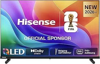 Hisense 40A5DS Fernseher 40 Zoll, FHD, QLED, Smart TV, 60Hz, Hi-QLED Colour, Dolby Atmos, Game Mode, Noise Reduction, Hohe Kontraste, Share to TV, HDR10, VIDAA OS - Stark reduziert