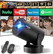 Mini Beamer 4K Full HD 1080P 2026 Neueste Eingebaute Apps 1080P FHD WiFi 6 BT 5.4 Auto Screen Keystone Korrektur Smart Projektor Tragbar Auto Horizontal Trapezoid Correction, Ultrakurzfokus, Schwarz - Günstig online kaufen