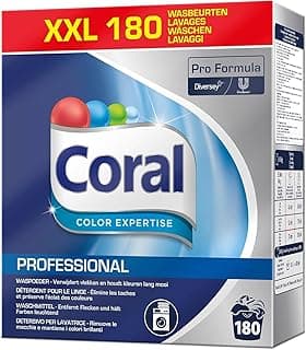 Coral Pro Formula Color Expertise Waschpulver – Professionelles Color Waschmittel Pulver gegen Flecken, Farbschutz ohne Bleiche, Waschpulver Großpackung 8 kg für ca. 180 Waschladungen - Details ansehen