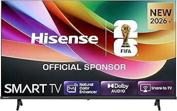 Hisense 40E4DS Fernseher 43 Zoll, 4K FHD QLED, Smart TV, Hi-View AI Engine, 60Hz Game Mode, Natural Colour Enhancer, Dolby Audio, DTS Virtual: X, Rauschunterdrückung, Airplay [2026] - Produktbild