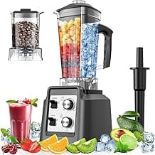 Teendow Standmixer, 1800W Smoothie Maker, Tischmixer mit 2,0-Liter-Behälter+ 600-ml-Kaffeemühle, Geeignet zum Zerkleinern von Eis und Gefrorenen Früchten, BPA-frei (Silber) - Produktbild