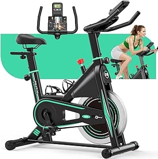 [2026 Aktualisiert] Heimtrainer Fahrrad, DMASUN Leiser Ergometer Hometrainer Fahrrad mit 0-100% Widerstand, Display& Tablet-Halterung, Kardio Training Indoor Cycling Bike mit bequemem Sitz, Bis 160KG - Details ansehen