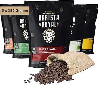 Kaffee Probierset ganze Bohne 5 x 350g | Kaffeebohnen Entdeckerpaket im Geschenkset | Arabica | fair | vegan | Ideal für Vollautomat, Filtermaschine, Handfilter und French Press | BARISTA ROYAL - Details ansehen
