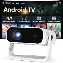 2026 Neuer Smart Mini Beamer Integrierte APP, Android 14, Unterstützt 1080P und 4K-Dekodierung, Automatische Trapezkorrektur, WiFi6 & BT5.2 ，Beamer 4K Heimkino für Handy/HDMI/PC - Top Deal