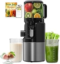 Entsafter Slow Juicer 400W mit 152 mm Extra großem Einfüllschacht für ganze Früchte & Gemüse, hohe Saftausbeute, 3-in-1 Sieb (Saft, Sorbet & Nussmilch), BPA-frei, Spülmaschinengeeignet, 1,8L - Top Deal