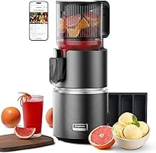 Anybear 350W Entsafter mit 124 mm Einfüllschacht Slow Juicer mit Doppel-Zerkleinerungstechnologie für Ganze Früchte & Gemüse | Hohe Saftausbeute | BPA-freies Tritan-Material | Mit Saftrezepten - Top Deal