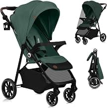 LIONELO EMMA ONE Buggy bis zu 22 kg von 6 m bis 4 Jahre Schwenkbare 360 Räder° Vollfederung Einhändig klappbar Verstellbare Rückenlehne und Fußstütze XXL-Verdeck UPF50+ - Details ansehen