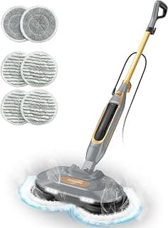 Dampfreiniger Steam Mop mit Doppelrotation und Eigenantrieb | 6 waschbare Mikrofaser-Pads, 4 Reinigungsmodi, für Fliesen, Laminat, Parkett und versiegelte Hartböden - Günstig online kaufen