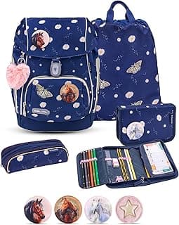 Belmil Premium Comfy Plus ergonomisches Schulranzen Set 5 - teilig, für kleine Kinder/Erstklässler - STAEDTLER, Brustgurt, Hüftgurt, Magnetverschluss (405-73/P/S) - Super Angebot