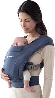 Ergobaby Embrace Babytrage für Neugeborene ab Geburt Extra Weich, Bauchtrage Baby-Tragetasche Ergonomisch, Soft Navy - Details ansehen