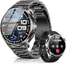 Smartwatch Herren 1000 mAh Akku/1,52 HD Touchscreen, mit Bluetooth Anrufe/110+ Sportmodi/24H Herzfrequenz/IP68 Wasserdicht/Schlafmonitor, Schrittzähler Fitnessuhr für Android iOS (Stahlband) - Produktbild
