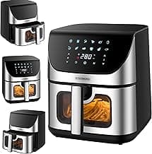 Heißluftfritteuse | 8 Liter | Heissluftfritteuse | 4 in 1 Mini Backofen | Fritteuse | Dörrautomat | Grillen Backen Dörren Frittieren | Friteuse ohne Öl | Air Fryer | Heißluftofen | Heißluftgrill - Günstig online kaufen