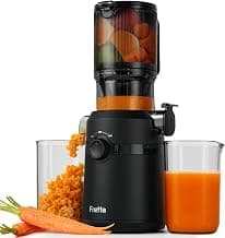Fretta Entsafter,Slow Juicer mit 108MM Breite und Größere Fütterungsröhre,Füllvolumen für ganze Gemüse und Obst,BPA-frei Tritan-Material Entsafter,Einfacher Installation,200W - Super Angebot