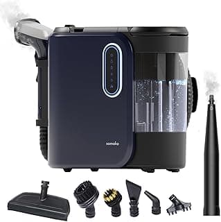 SAMAKO PowerClean Pro Waschsauger Polsterreiniger mit Dampf – Teppichreiniger für Sofa, Teppich, Polster & Autositze – Doppeltank-System, 8 Aufsätze, Blau - Amazon Angebot