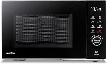 MEDION Mikrowelle mit Grill und Heißluft (23 Liter, 900 Watt, 1000 Watt Grill, 1680 Watt Heißluftfunktion, 11 Automatik-Programme, 5 Leistungsstufen, Auftaufunktion, Edelstahl, MD12031) [MODELL 2025] - Details ansehen
