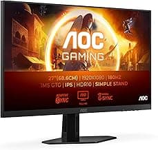 AOC Gaming 27G4XED - 27 Zoll Full HD Monitor, 180 Hz, 1 ms, FreeSync Prem., G-Sync comp., HDR10 (1920x1080, 2X HDMI 2.0, 1x DisplayPort 1.4) schwarz/grau - Details ansehen