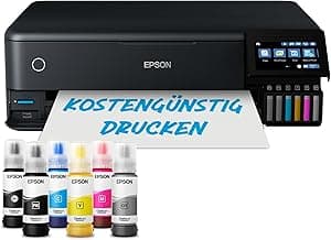 Epson EcoTank ET-8550 Fotodrucker für kreative Enthusiasten, ultrakomfortables A3+-Format, 6-Farb-Tinten, 5-Wege-Medienmanagement, Wi-Fi Direct und Ethernet, Touchscreen - Details ansehen