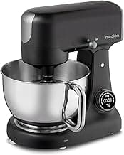 MEDION Küchenmaschine (Fleischwolf, 4,6 L Edelstahlschüssel, leiser Gleichstrommotor, 800 Watt, Reiben Raspeln Schneiden, Digitales Sensor Touch Display, Knetmaschine, Teigmaschine, MD12600) schwarz - Stark reduziert