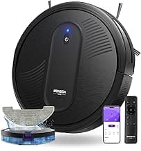 MONSGA Saugroboter mit Wischfunktion 4000PA, Saug und Wischroboter 3 in 1,140Min Laufzeit, 2 Bürsten,Staubsauger Roboter mit Auto-Teppich-Boost für Tierhaare Teppich Böden, APP Steuerung - Stark reduziert