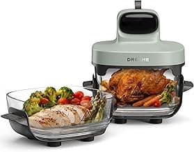 dreame Tasti AirFryer 5-in-1 tragbare Glas-Heißluftfritteuse, Zwei-Behälter-Setup (2,5 L + 4,5 L), 6 mm Borosilikatglas, 3D-Heißluft-Umwälzung, spülmaschinengeeignet, 360°-Panorama-Ansicht, abnehmbar - Produktbild