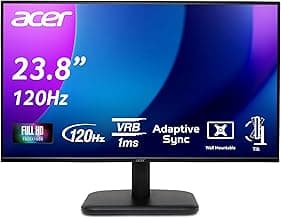 acer EK241Y G Monitor 23.8 Inch (60 cm Screen) Full HD, IPS, 120Hz HDMI, 75Hz VGA, 4ms (GTG), HDMI 1.4, VGA, AdaptiveSync - Amazon Angebot