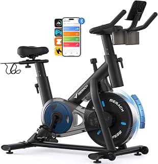 MERACH Heimtrainer Fahrrad mit Verstellbarem Widerstand, Leises Hometrainer Fahrrad mit Verbessertem LED-Monitor, Tablet-Halter, Indoor Cycling Bike für Kardiotraining zu Hause, Eigener App, Bis 136KG - Amazon Angebot