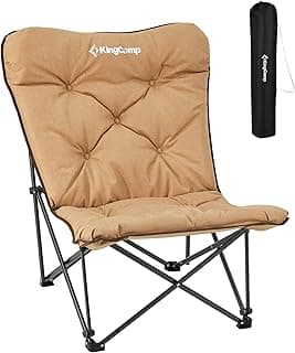 KingCamp Campingstuhl faltbar leicht Camping Stuhl hochlehner Gartenstuhl Größer Campingstuhl Gepolster, Campingstuhl XXL mit Tasche Relaxsessel für Camp Garten Balkon Strand Outdoor Campingstuhl - Super Angebot