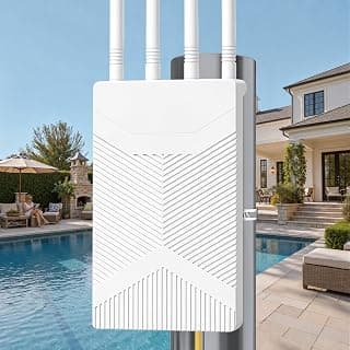 WiFi 6 WLAN Verstärker Outdoor, 1800Mbps WLAN Repeater Outdoor, IP67 Wasserdichter Long Range Repeat mit Gigabit Port, Wireless Access Point für Garten, Garage, Hof, Terrasse - Produktbild
