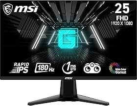 MSI G255F 24,5-Zoll-FHD-Gaming-Monitor – 1920 x 1080 Rapid IPS-Panel, 180 Hz / 1 ms (GtG), 99% sRGB-Farbraum, Adaptive-Sync – DP 1.2a, HDMI 2.0b CEC - Jetzt günstig kaufen
