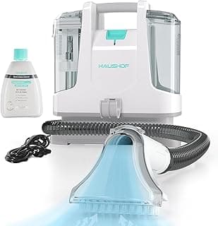 HAUSHOF Waschsauger Teppichreiniger, StainZapper Fleckenreiniger für Teppich mit Reinigungsmittel, Sofa, Vorleger, Polster, Treppen, Auto, 28,5cm X 15cm X 26,5cm, 400W, Weiß/Grau - Produktbild