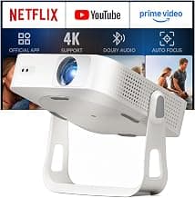 Smart Beamer【1800ANSI ＆ Offizielle App】 Mini Projektor mit Autofokus ＆ Trapezkorrektur, VOPLLS 1080P Full HD WiFi6 Bluetooth Beamer 4K Heimkino/Outdoor Klein Projector für Handy (Weiß) - Jetzt günstig kaufen