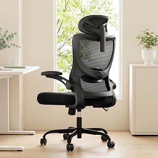 Marsail Bürostuhl Ergonomisch Schreibtischstuhl hat Verstellbarer Lordosenstütze Kopfstütze und Armlehne Höhenverstellung und Wippfunktion, Schwarz - Amazon Angebot