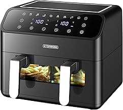 Heißluftfritteuse 2 Kammern 8 Liter Heissluftfritteuse Fritteuse Grillen Backen Dörren Dörrautomat Frittieren XXL Air Fryer Friteuse ohne Öl Heißluftofen Heißluftgrill 4 in 1 Mini Backofen - Günstig online kaufen