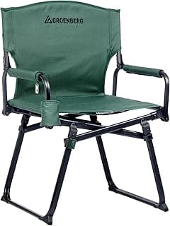 Lagom Regiestuhl I klappbarer Campingstuhl mit Armlehnen & Bambusrahmen I leicht, kompakt & belastbar bis 150 kg I ideal für Camping, Garten & Reisen - Super Angebot