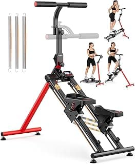 YOLEO Einstellbarer Widerstand Stair Stepper für Zuhause, Klappbarer Stepper mit 3 Trainingsmodi, Compact Cardio Übung Stair Climber mit XXL-Trittflächen, 90% Vormontiert Stairmaster mit Haltegriff - Top Deal