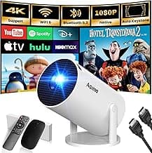 Mini Beamer, 1080P 4K Support 180°Dreh Tragbarer Streaming-Projektor, Klein Videoprojektor Unterstützt 2.4/5G Dual WiFi und Bluetooth 5.0,mit Android und IOS Smart Beamer Doppelsteuerung mit Maus,Weiß - Günstig online kaufen