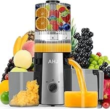 Entsafter Slow Juicer, Entsafter Gemüse und Obst,100% BPA-Frei,135 mm Breite und Größere Fütterungsröhre, Einfach zu Reinigender Slow Juicer mit 2 Gläsern,Perfekte Saftpresse für Hochzeit & Geburtstag - Günstig online kaufen