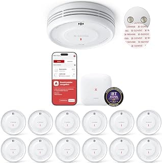 X-Sense Smart Rauchmelder WLAN mit Magnethalterung, vernetzter Feuermelder mit Basisstation SBS50, App-Funktion, Home-Assistant-kompatibel, austauschbare Batterie, XS0D-MR121 - Details ansehen